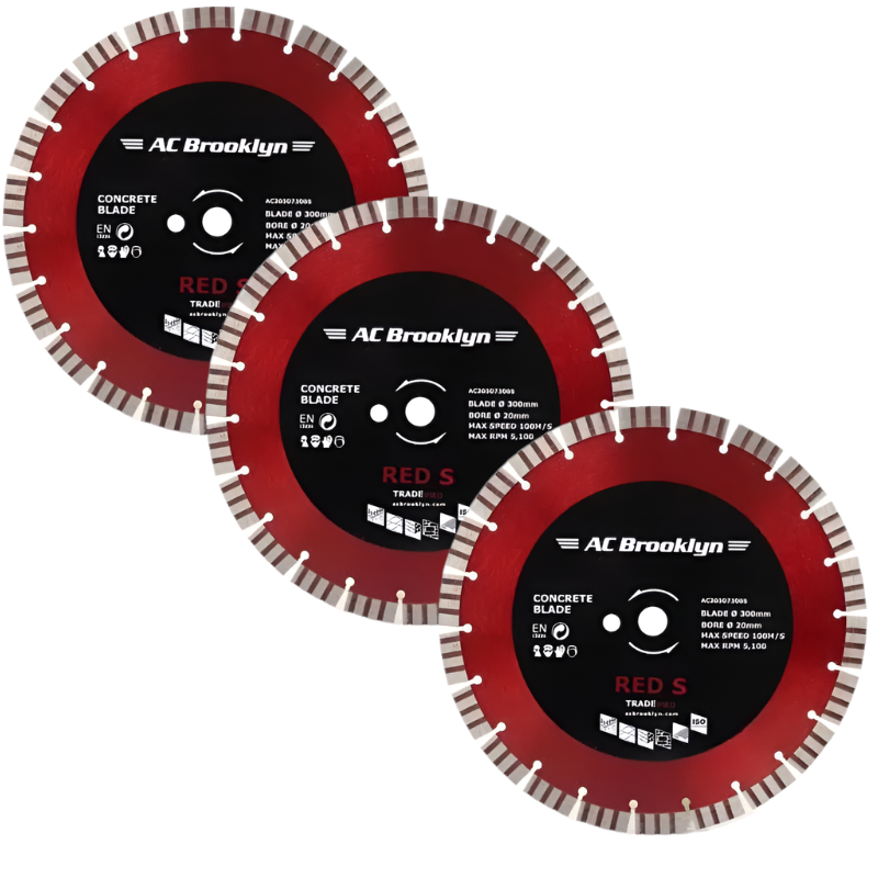 AC Brooklyn Ultra Concrete Diamond Consaw Blade 300mm x 20mm Bore (Pack of 3)