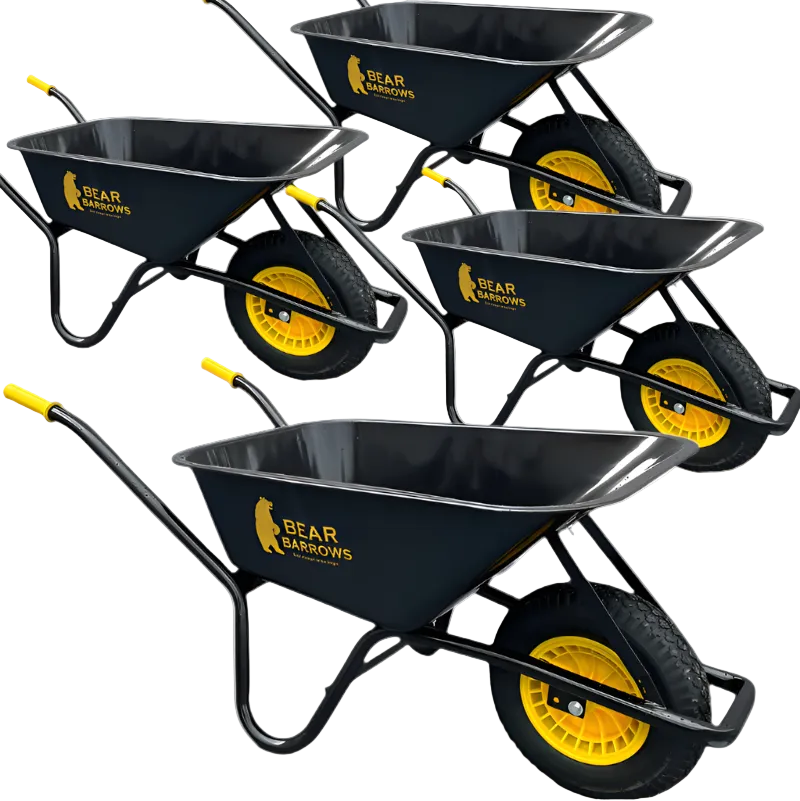 Bear Barrows 90L Black Bear Wheelbarrow (Pack of 4)