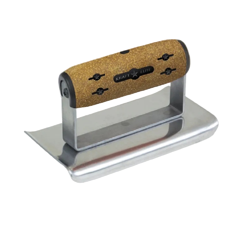 Kraft 6" x 2-1/2" 1/4"R Elite Series Five Star Curved End Edger with Cork Handle