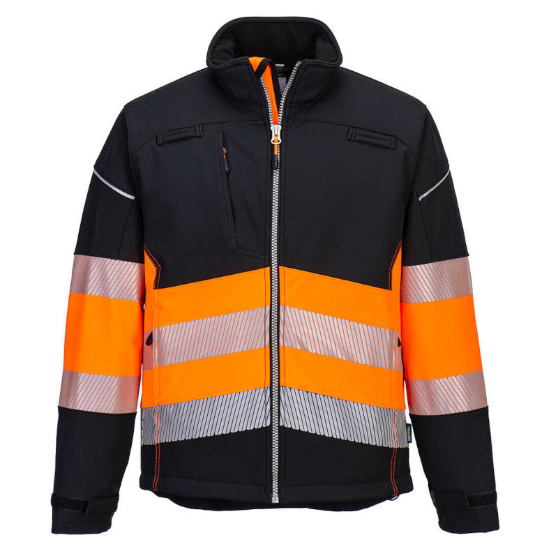 PW3 Hi-Vis Softshell Jacket Black / Orange