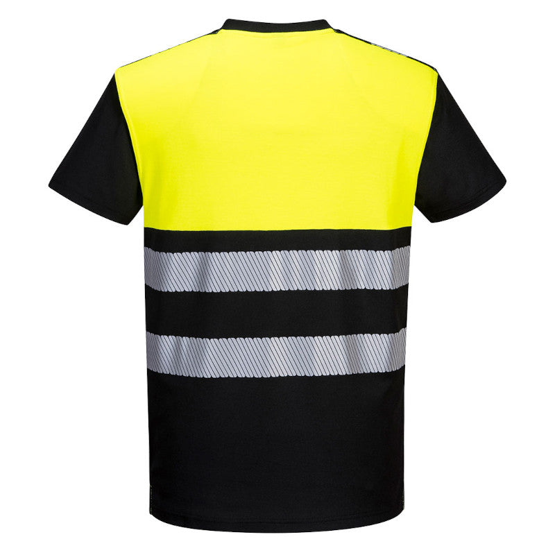 Portwest PW3 Hi-Vis Yellow Cotton Comfort Class 1 T-Shirt