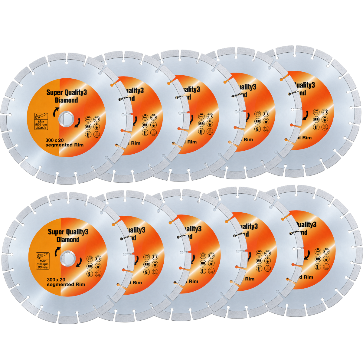 Super Quality SQ3 Diamond Blade 300 X 20mm Single (Pack of 10)