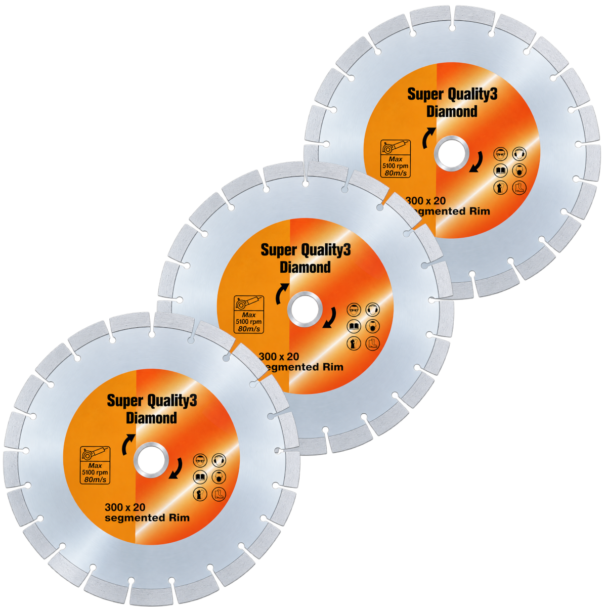 Super Quality SQ3 Diamond Blade 300 X 20mm Single (Pack of 3)