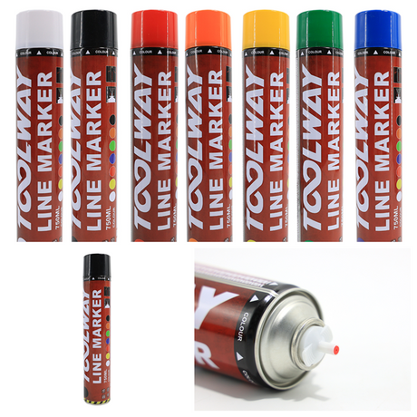 Toolway 750ML Blue Line-Marking Spray Paint (Box Of 12)