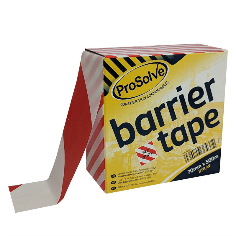 ProSolve Barrier Tape 70mm X 500m - Red/White
