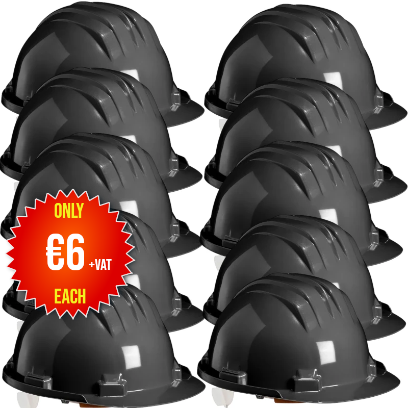 Climax Wheel Ratchet Safety Helmet Black (Pack of 10)