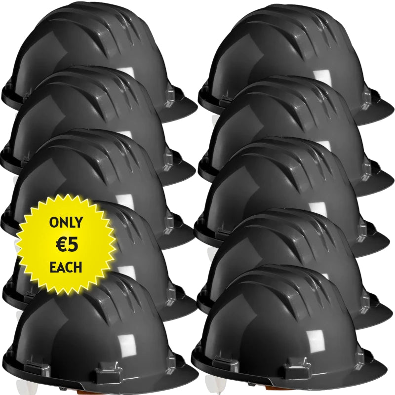 Climax Wheel Ratchet Safety Helmet Black (Pack of 10)