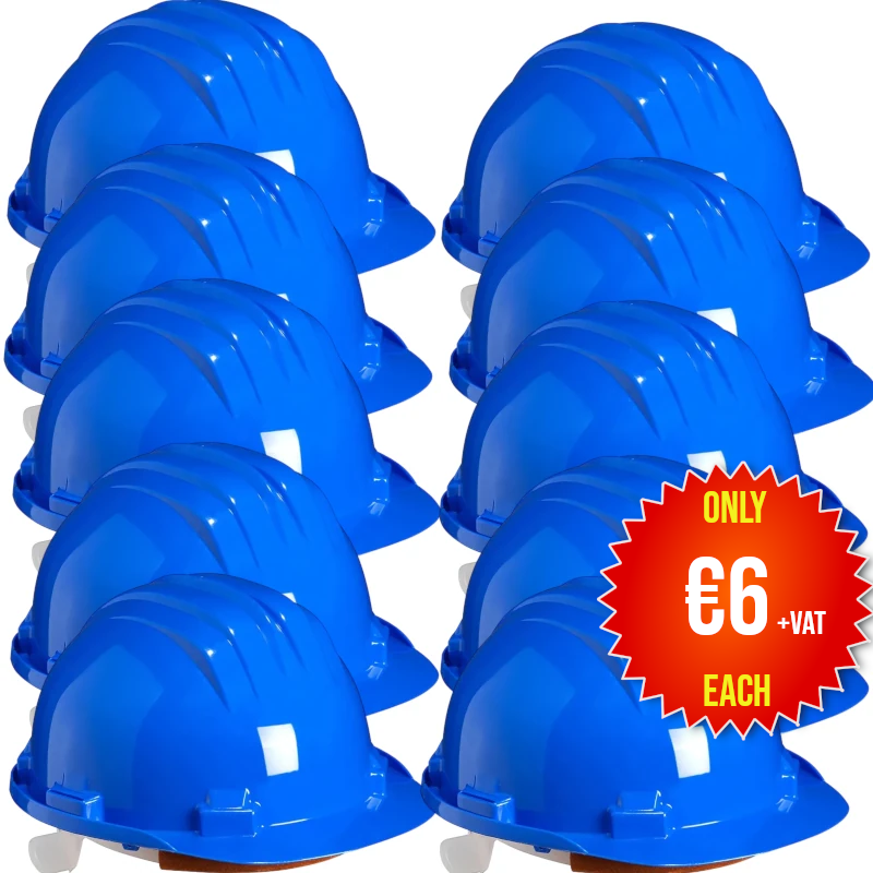 Climax Wheel Ratchet Safety Helmet Blue (Pack of 10)