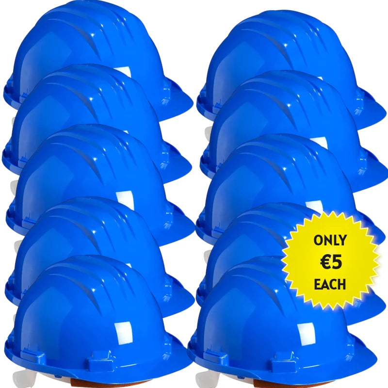 Climax Wheel Ratchet Safety Helmet Blue (Pack of 10)