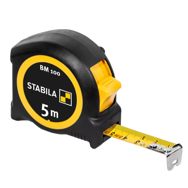 Stabila 5m (16.4 ft) BM 100 Pocket Measuring Tape, metric scale (Pack of 6)