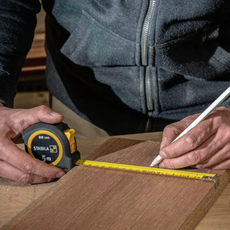 Stabila 5m (16.4 ft) BM 100 Pocket Measuring Tape, metric scale (Pack of 6)