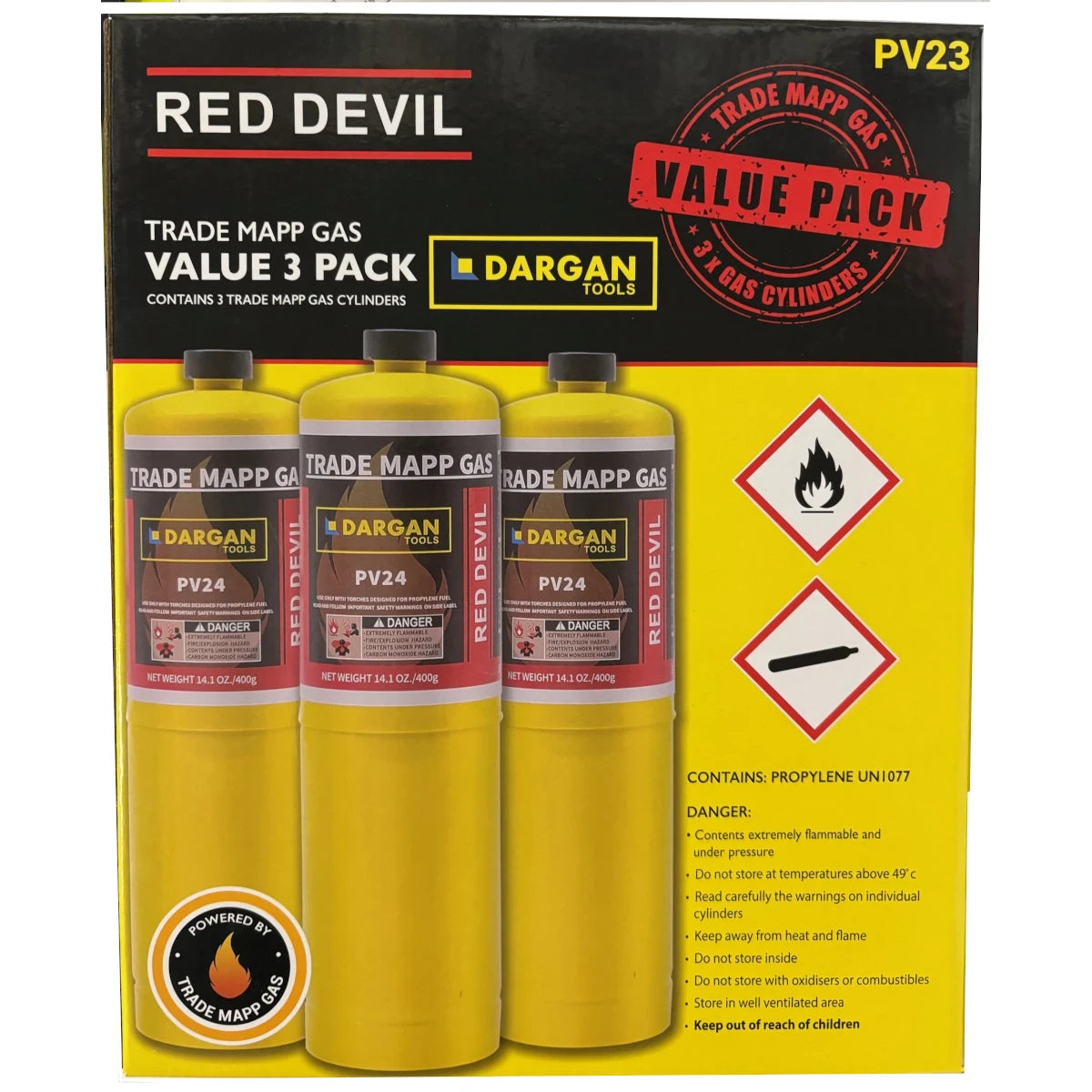 Dargan Red Devil Mapp Gas Pack of 3