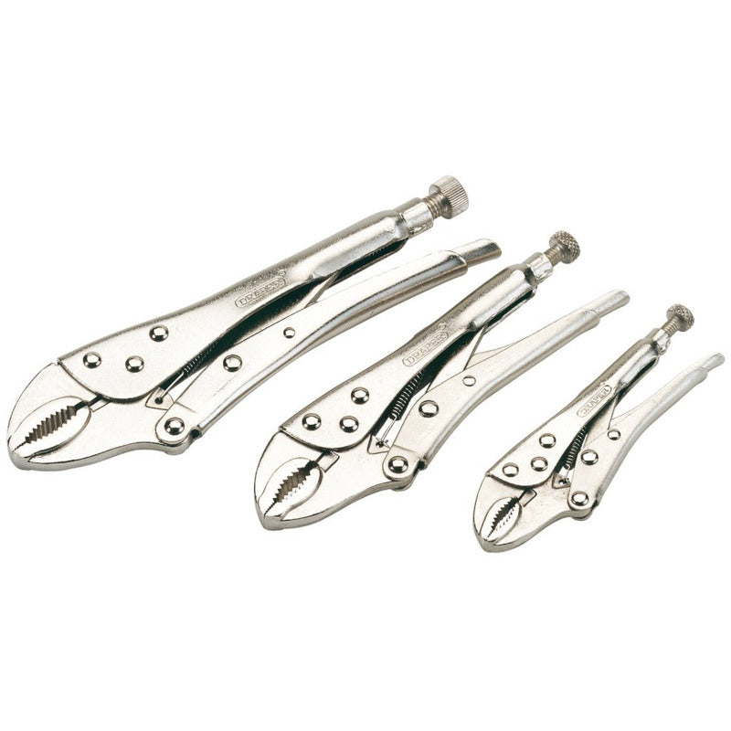 Draper Curved Jaw Self Grip Pliers Set (3 Piece)