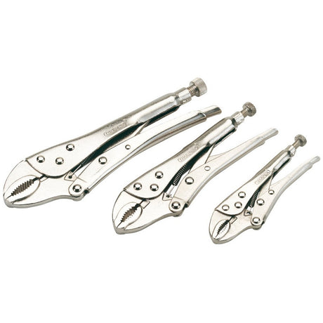 Draper Curved Jaw Self Grip Pliers Set (3 Piece)