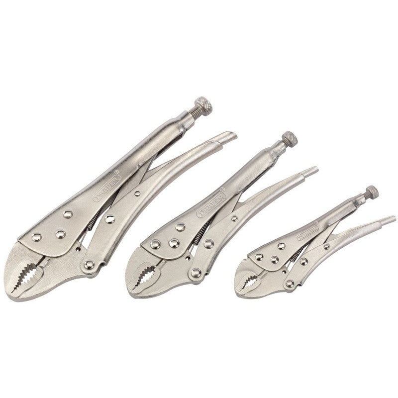 Draper Curved Jaw Self Grip Pliers Set (3 Piece)