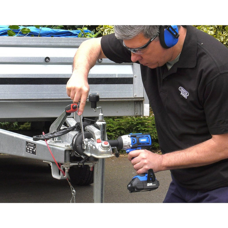 Draper D20 20V Brushless Impact Wrench, 1/2" Sq. Dr., 250Nm, 2 x 2.0Ah Batteries, 1 x Charger