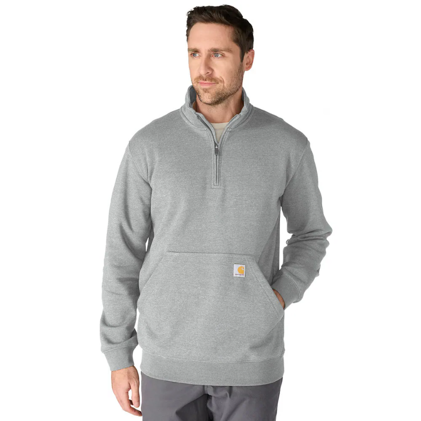 Marquette 1/4-Zip Mock-Neck Sweatshirt Heather Grey