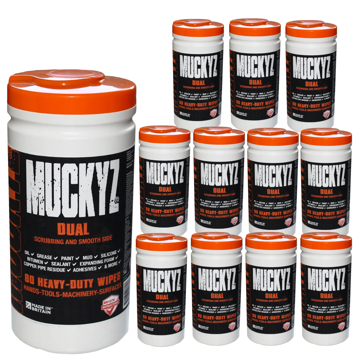 Muckyz Dual Hand & Machinery Wipes 2L Tub (Pack of 12)