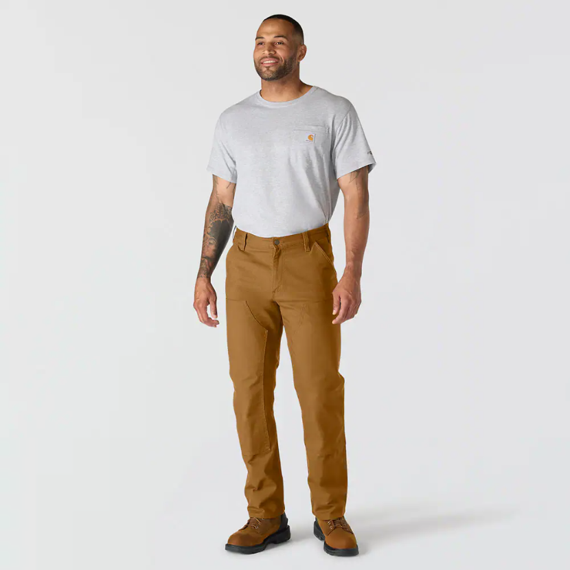 Relaxed Straight Rugged Flex™ Duck Double-Front Trousers Brown