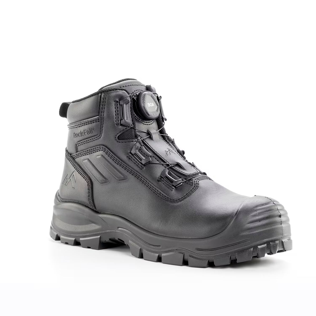 Rockfall Barlow Black Leather Twist Boot