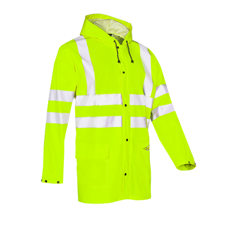 Sioen Eshton Hi-Vis Yellow Rain Jacket with Fixed Hood