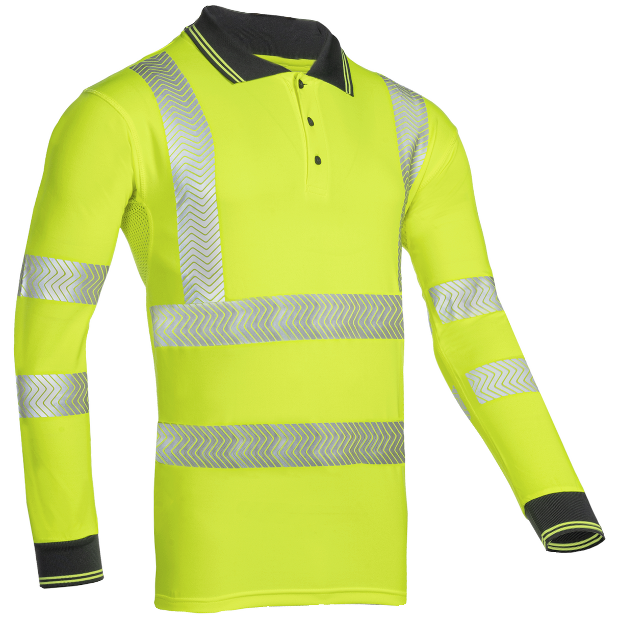 SIOEN Hi-Vis Yellow Polo Shirt Long Sleeve Casbas