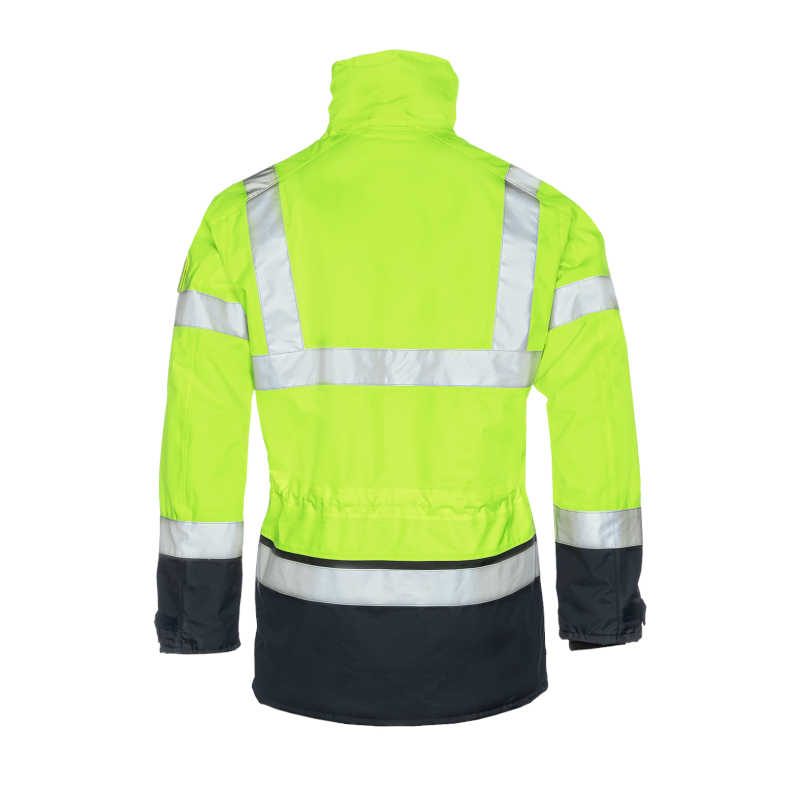 Sioen Lightflash Hi-Vis Winter Rain Jacket Yellow/Navy