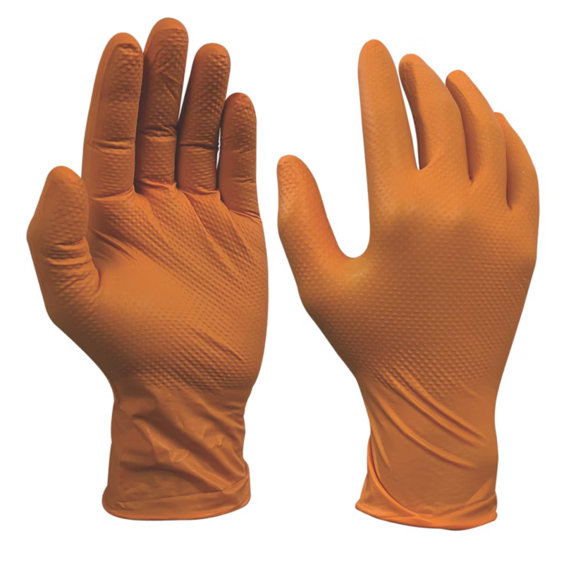 Grippaz Nitrile/Mechanics Glove Orange XL (10 Boxes of 50)