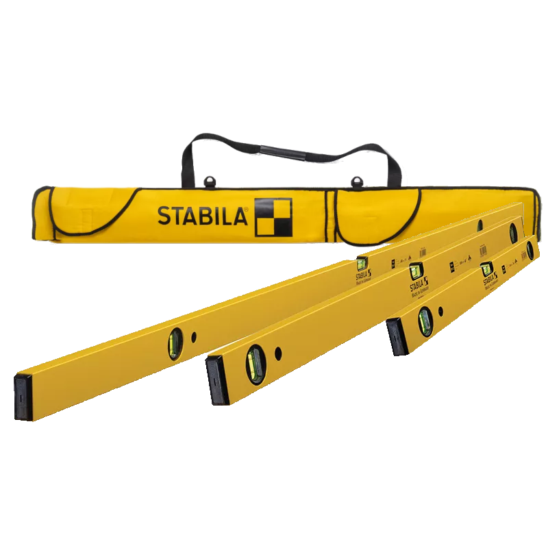Stabila Kit 1 Spirit Level Type 70-2 Kit (60cm (2 ft), 120cm (4 ft), 180cm (6 ft) with FREE bag)
