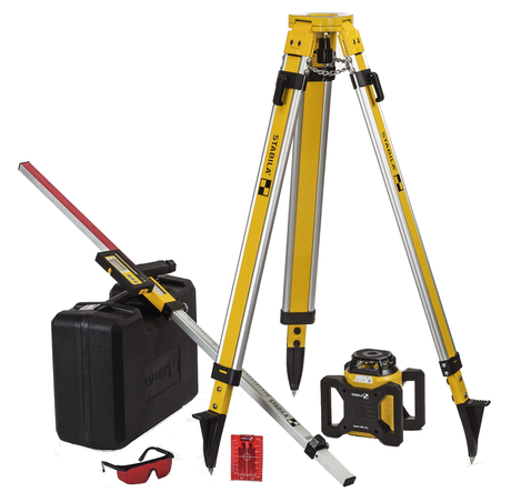 Stabila LAR160 Laser Level 7-Piece Set Plus Rechargable Battery Kit 1 (Standard Receiver) + FREE Stabila Classic Set 70, 3-piece spirit level set: 100 cm, 60 cm, 40 cm