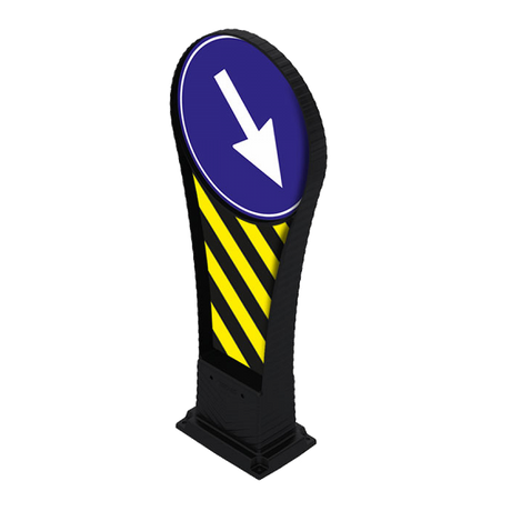 FLEXIBLE TRAFFIC ISLAND BLUE ARROW 400MM