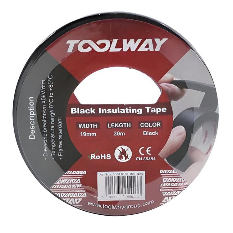 Toolway Black Insulating Tape 19mm x 20m