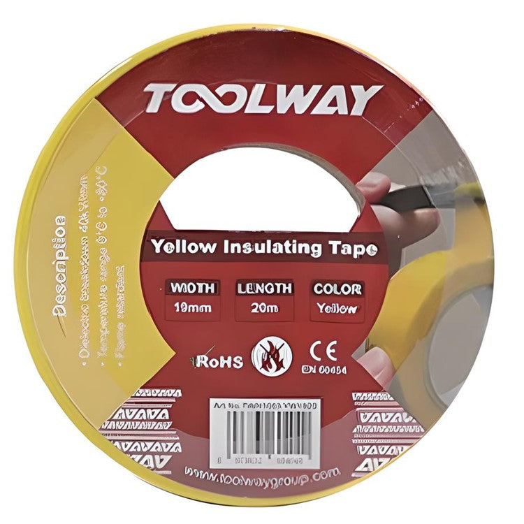 Toolway Yellow Insulating Tape 19mm x 20m