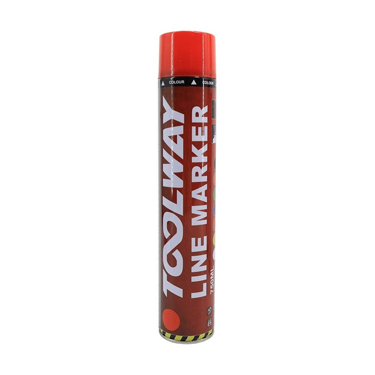 Toolway 750ML Red Line-Marking Spray Paint (Box Of 12)