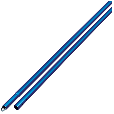 Blue 6' Anodized Aluminum Swaged Button Handle - 1-3/4" Diameter (Pack of 3)