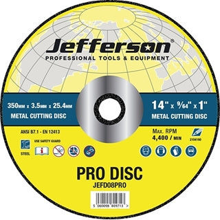 Jefferson 14" Metal Cutting Abrasive Disc 25.4mm Bore (Pack of 5)