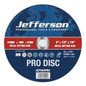 Jefferson 9" Metal Cutting Abrasive Disc 22mm Bore (Pack of 25)
