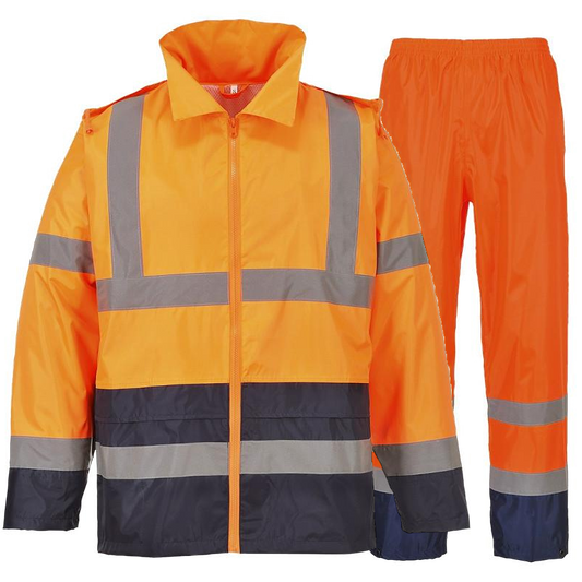 Portwest Hi-Vis Classic Contrast Rain Jacket & Trouser Suit