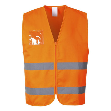 PORTWEST HI-VIS POLYCOTTON VEST WITH ZIP FRONT