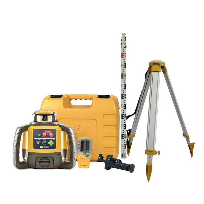 TOPCON RL H5A LASER LEVEL WITH TRIPOD AND STAFF