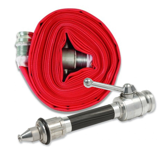 Firechief 65mm X 23m Layflat Fire Hose & Lever-operated Nozzle (LH65/23)