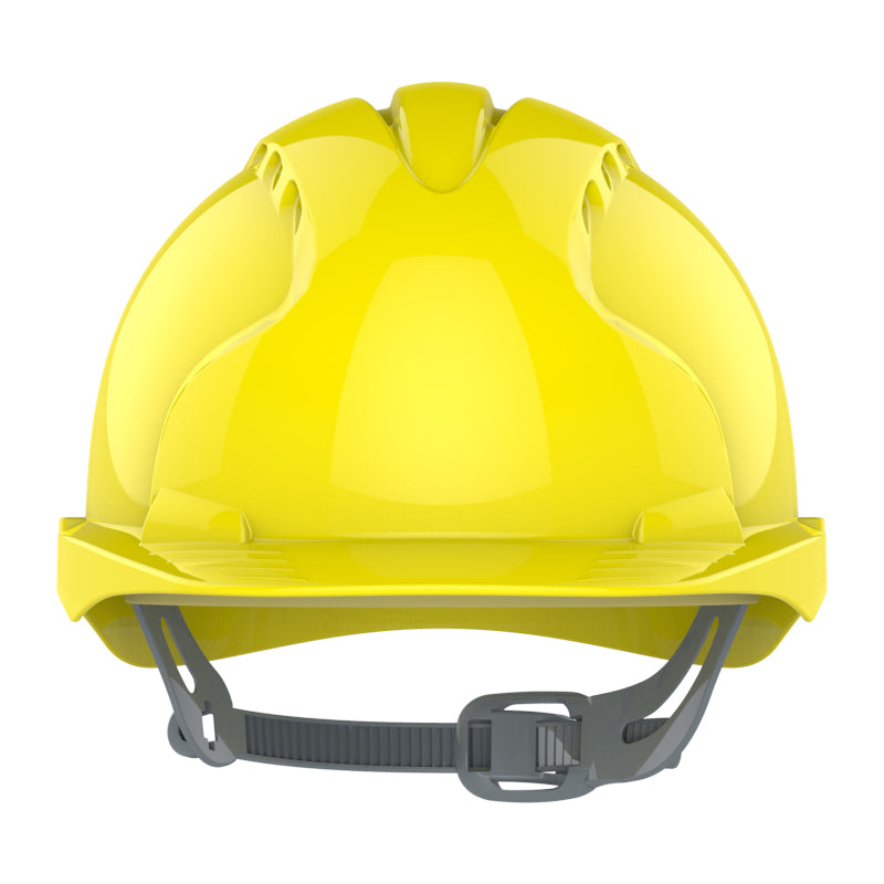 JSP EVO2 Safety Helmet - Slip Ratchet - Vented - Yellow (Pack of 5)