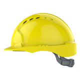 JSP EVO2 Safety Helmet - Slip Ratchet - Vented - Yellow (Pack of 5)