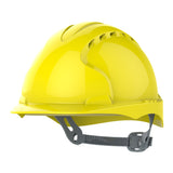 JSP EVO2 Safety Helmet - Slip Ratchet - Vented - Yellow (Pack of 5)