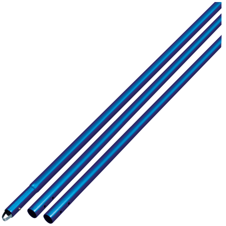 Blue 6' Anodized Aluminum Swaged Button Handle - 1-3/4" Diameter (Pack of 3)