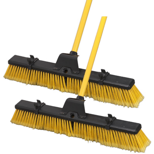 Pair of Bulldozer Yard Broom 24"(600mm) OFFER, A favourite with the concrete crews
