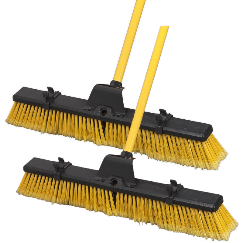 Pair of Bulldozer Yard Broom 24"(600mm) OFFER- A favourite with the concrete cre