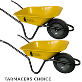 Bear Barrows X-Power 90L Yellow Tarmac Wheelbarrow (Pack of 2)