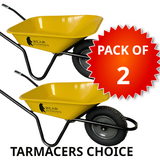 Bear Barrows X-Power 90L Yellow Tarmac/Construction Wheelbarrow (Pack of 2)