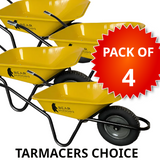 Bear Barrows X-Power 90L Yellow Tarmac/Construction Wheelbarrow (Pack of 4)